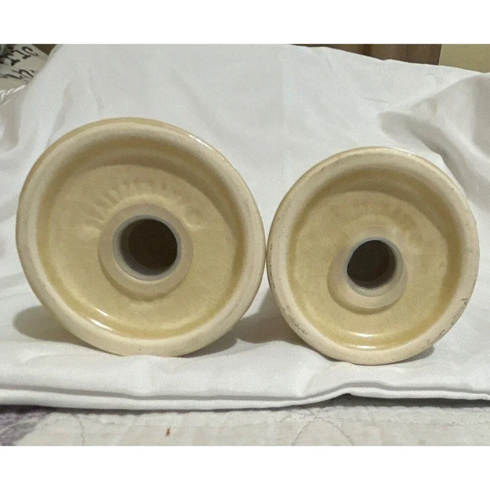 Vintage Pfaltzgraff Beige & Brown Ceramic Salt & Pepper Shakers Set of 2, Glossy